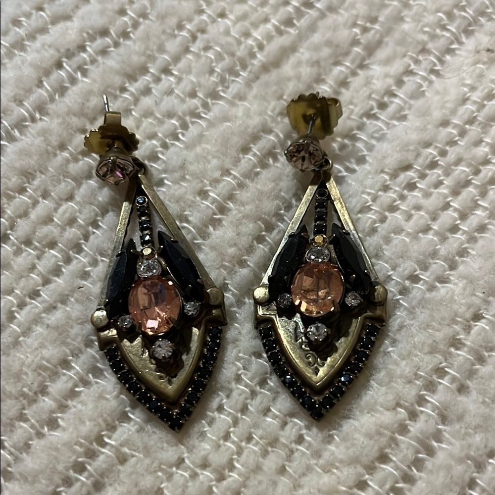 Sorrelli Gold and Black Geometric Earrings